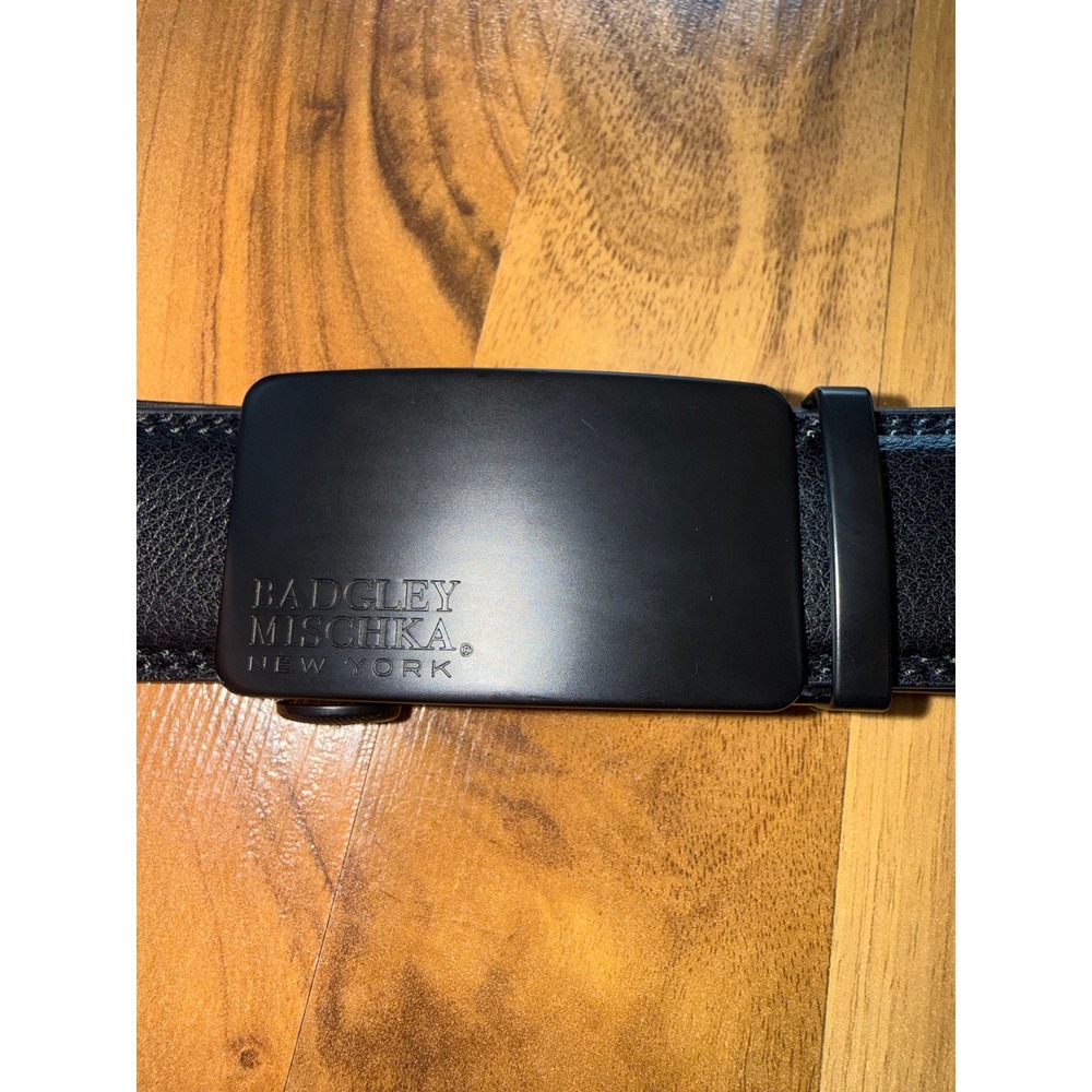 Badgley Mischka Belt Mens 46 Blank Ratchet Automatic Plaque Buckle office work‎